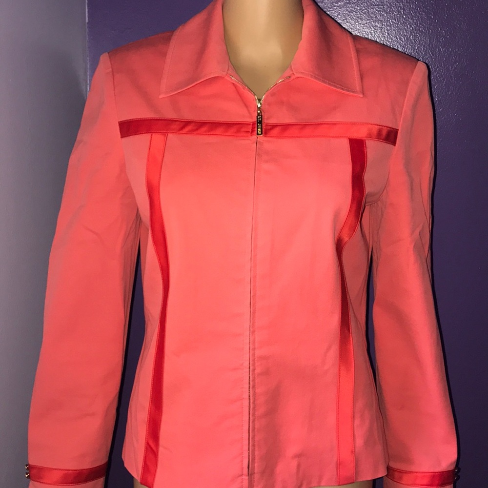 ❌SOLD❌St. John Sport By Marie Gray Zip-Front Blazer